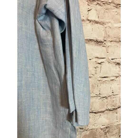 CTC Linens Top Womens XL Icy Blue Lagenlook Tunic Beachy Lightweight Boxy - Picture 5 of 13